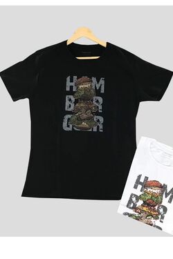 Camiseta Masculina Plus Hamburguer Cor Preto