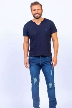 Calça Jeans Masculina Slim Destroyed Shiros